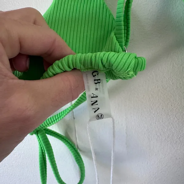 Grey Bandit x Ana Neon Green Ribbed Bikini Set M - Image 7