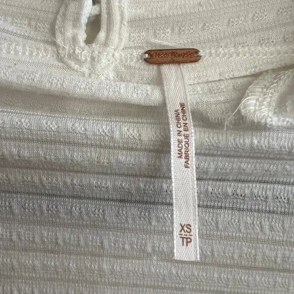 Free People White Smocked Top‎ Boho Cottagecore Prairie XS - Image 3