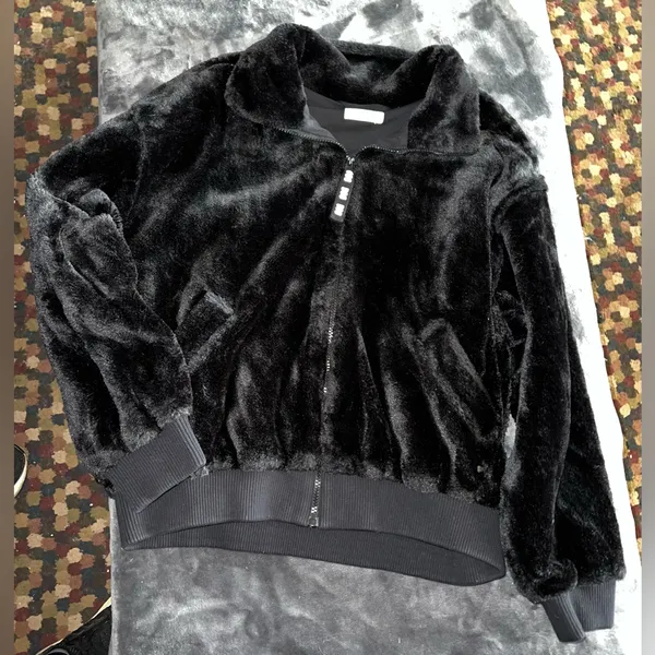 Ugg Laken Mock Neck Fleece Jacket in Black Size Medium - Image 14
