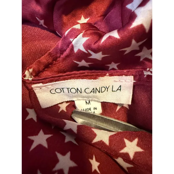 Cotton Candy LA‎ Star Print Ruffle Wrap Dress M boho whimsi fairy Y2K daity - Image 4