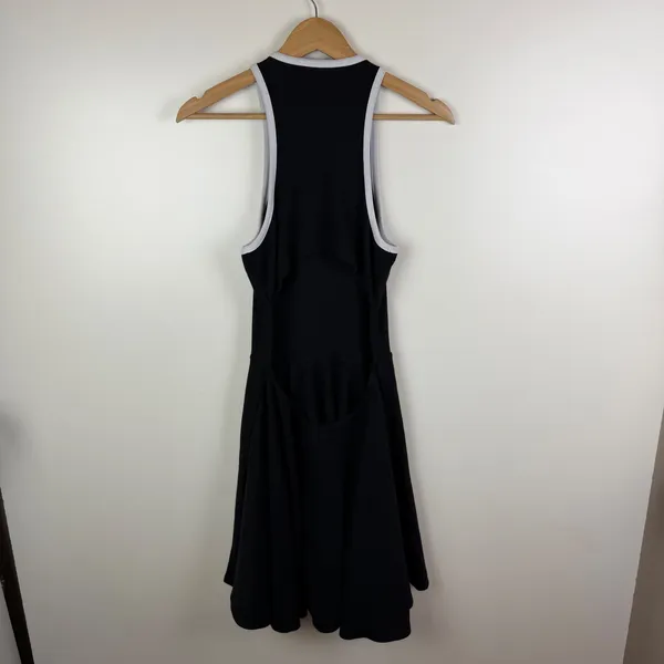 Daily Practice Anthropologie Cutout Fit and‎ Flare Dress Small Black Ribbed Knit - Image 4