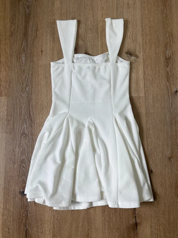SheIn White Square Neck Fit and Flare Dress - Image 5