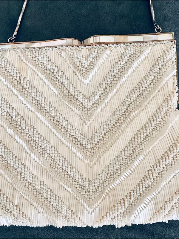 Vintage 1950s mid-century beaded evening purse - Image 4