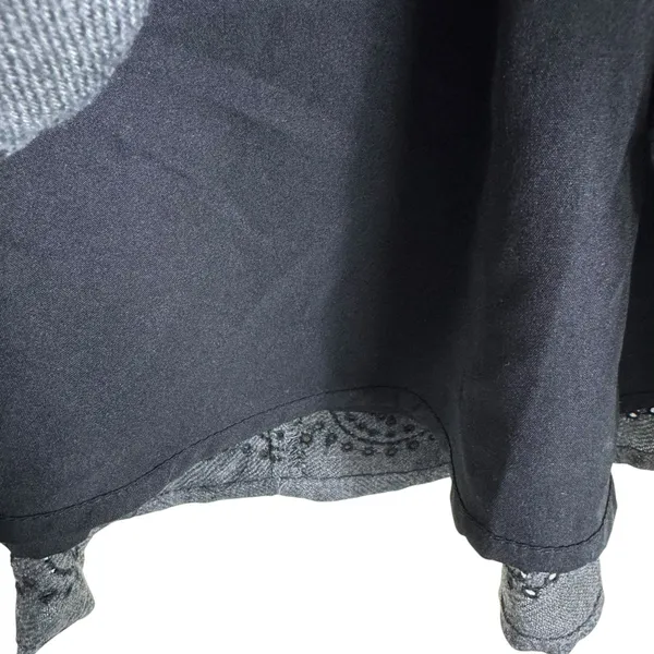 American Eagle Gray Y2K Eyelet Elastic Waist Lined Pleated‎ A-Line Mini Skirt M - Image 4