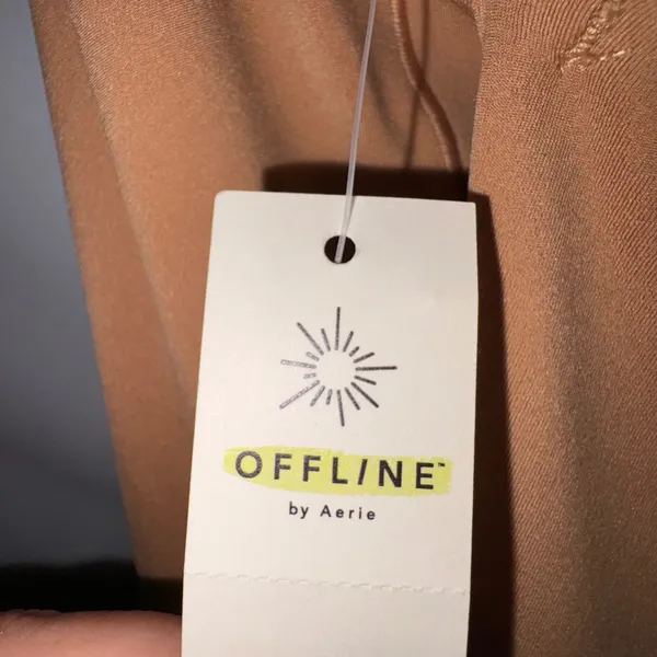 Offline by Aerie Pleated Active Tennis Dress Small Tan Brown Preppy Workout NWT - Image 2