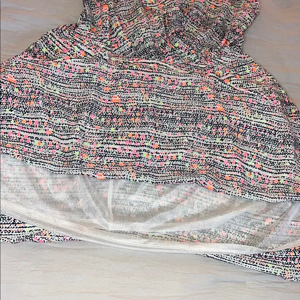 Lush Pink and‎ Gray Ruffled Wrap Sundress - Image 6