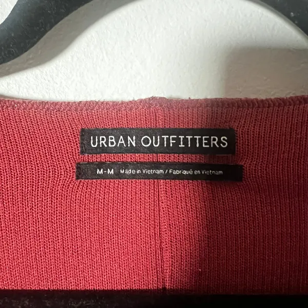 Urban Outfitters Sweater Medium Burgundy Ribbed Boxy Oversized - Image 4