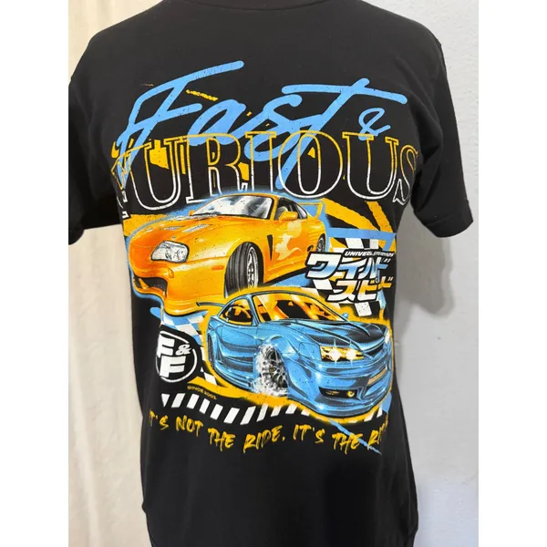 Fast & Furious Graphic Women T-Shirt S Black Toyota Supra Nissan Skyline Racing - Image 8