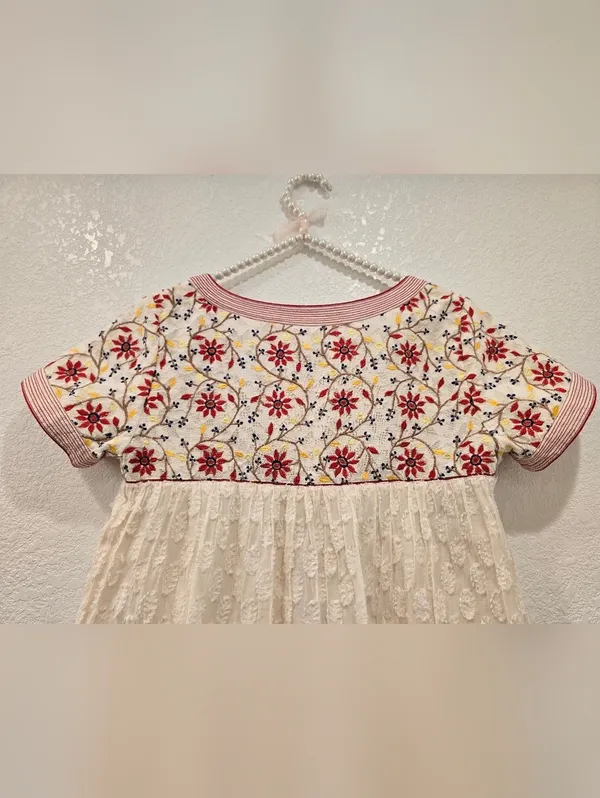 Anthropologie Payal Jain Embroidered Dress Fine Cotton S - Image 5