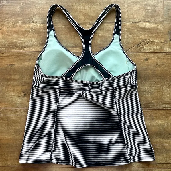 Nike Athletic Sleeveless Racerback Striped Workout Tank Top Size Large - Image 2