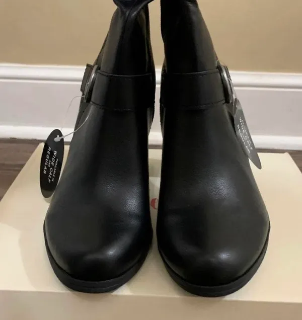 . Black Sachi Mid-Calf Block Heel Boots - Image 9