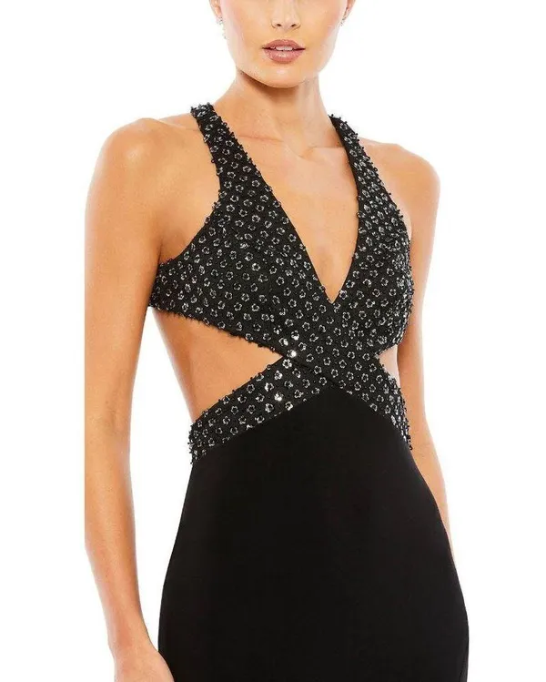 MAC DUGGAL Sequin Sheath Gown in Black Size US 6 - Image 10