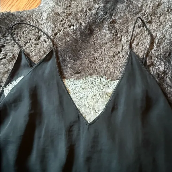 FREE PEOPLE Black Cami Top with Lace Bandeau - Image 3