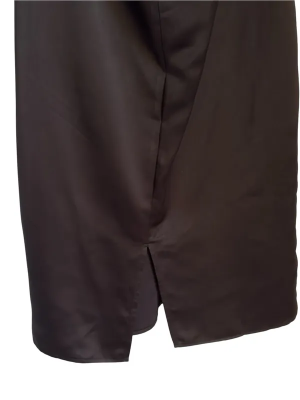 Jason Wu Black Satin Halter Plunging U-Neckline Midi Dress Medium Women’s - Image 8