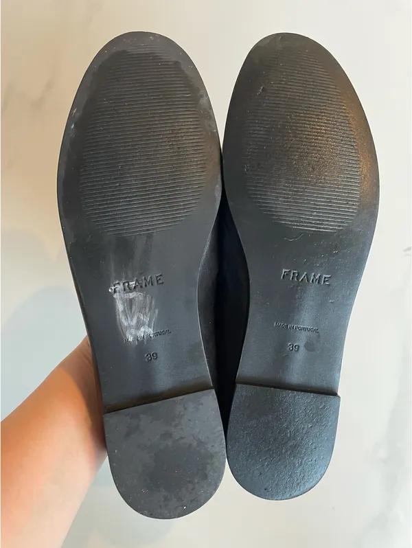 Frame Women’s Leather Loafers Slip On Shoes Black Size 39 - Image 3
