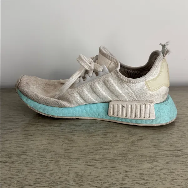 Adidas NMD R1 Sneakers in "White Clear Aqua" Size 7 - Image 8