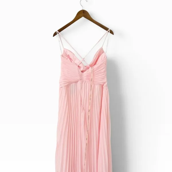 Lulus Corella Light Pink Pleated Backless Maxi Dress size Large NWT - Image 6