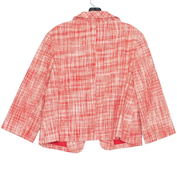 Talbots Linen Blend Blazer Business Casual 3/4 Sleeve Career Office Open Pink 14 - Image 4