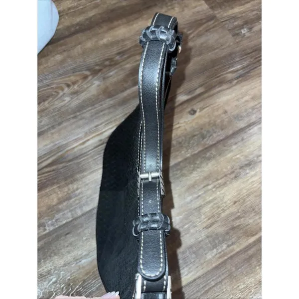 The Sak Boho Hippie‎ Black Leather Equestrian Western Shoulder Hobo Y2K Bag - Image 11