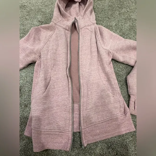 Lululemon Full Zip Scuba Hoodie - Pink Light Cotton Fleece - Image 6
