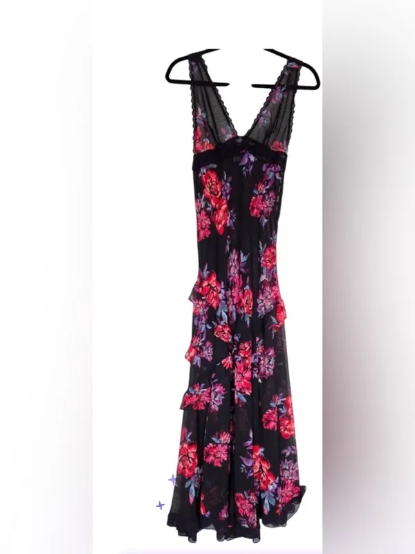 Free People Stay Awhile Sleeveless Maxi Dress Women's Sheer Boho Whimsigoth - Image 4