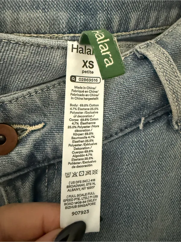 Halara Flex Crossover Waist Wide Leg Jeans Petite XS Light Wash - Image 4