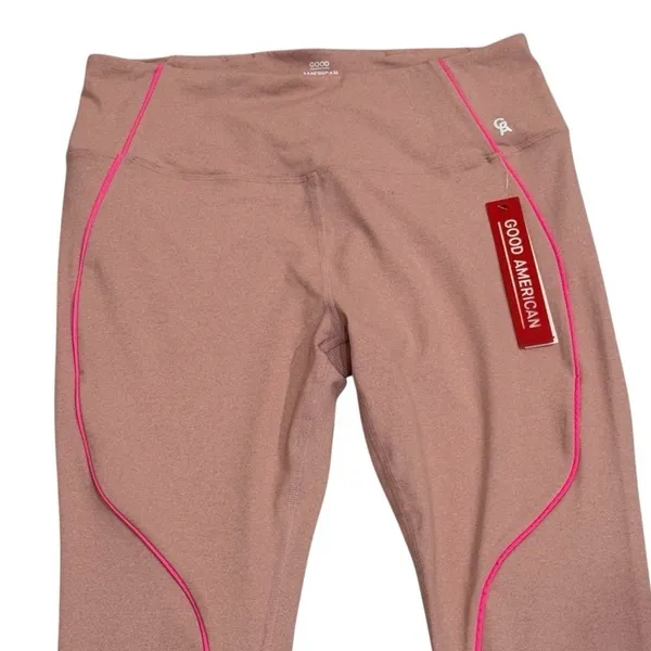 NEW Good American Pink Athletic Capri Leggings Workout Gym Stretch Size 4 (XL) - Image 3