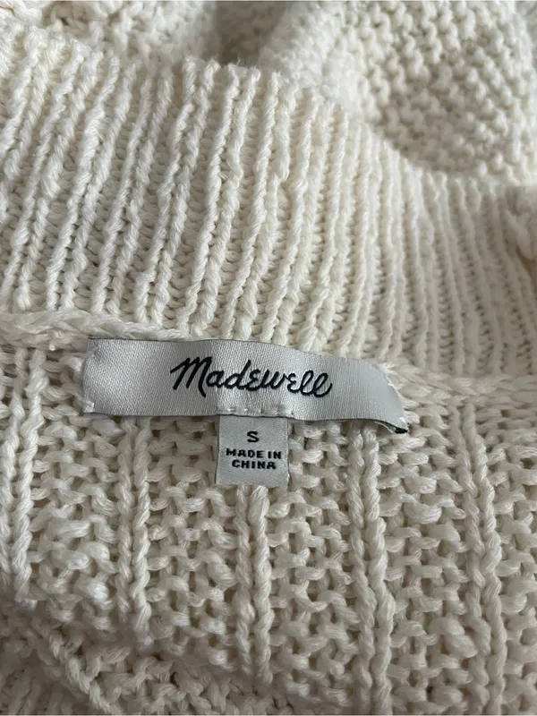 Madewell Cream Knit Cardigan Sweater Size Small - Image 3