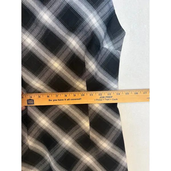 Commense Sleeveless Checked Zipper Mini Dress Black White Plaid Boat Neck NWT - Image 4