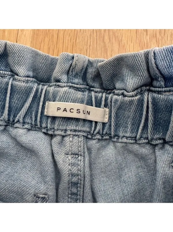 PacSun Mom Jean Light Wash Paperbag Jeans Size 24 - Image 3