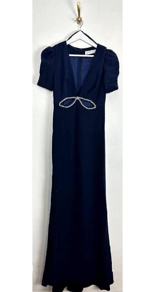 MAC DUGGAL Cutout Column Gown in Navy Size US 4 - Image 3