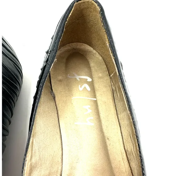 fs/ny Size 6 Flats Black Ballet Slip on Bow Tie Solid Casual Everyday‎ Basic - Image 5