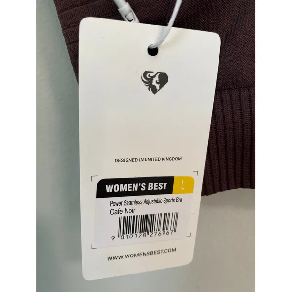 New Women’s Best Power Seamless Adjustable Sports Bra Café Noir Size Large - Image 2