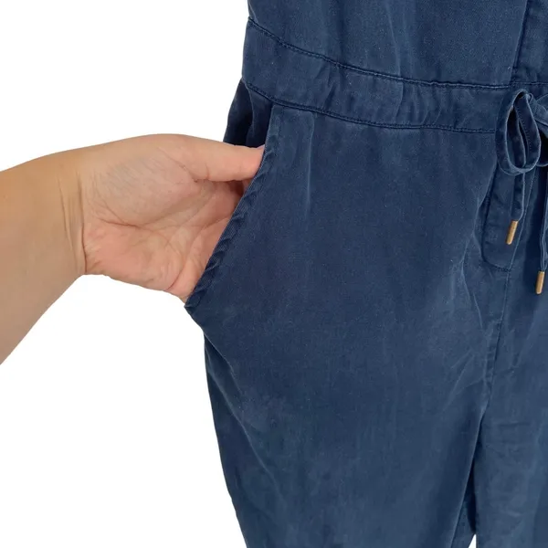 Fat Face Navy Blue Short Sleeve Button Front Jumpsuit Womens 6 EUC - Image 6
