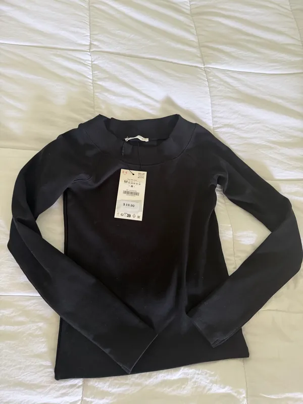 ZARA Black Long Sleeve Top - Image 9
