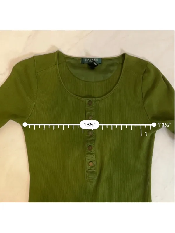 Women's Lauren Ralph Lauren Petite Midi Dress Size SP Green - Image 5