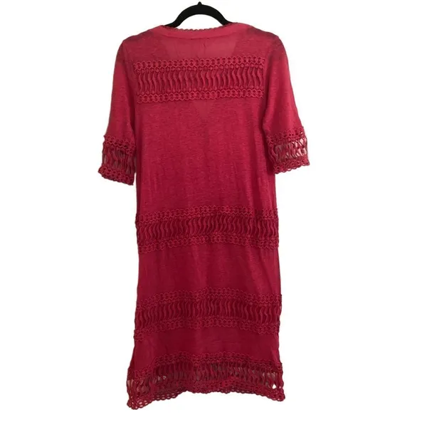 Cullen linen crochet lace trim dress size medium - Image 6