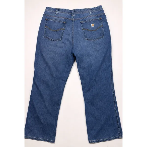 Carhartt Womens Blue Bootcut Jeans Medium Wash Workwear Denim Size‎ 16 Short - Image 2