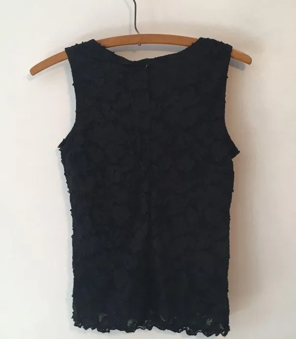 Vintage 90s Lace Tight Fit Tank Y2K early 2000s - Image 3