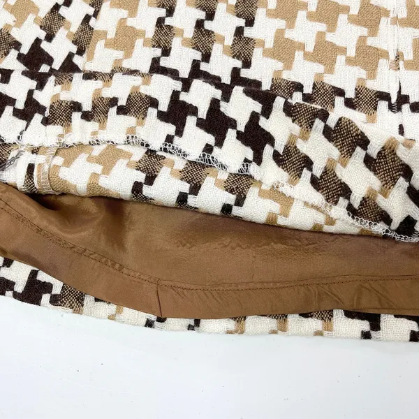 VTG 90s Perry Ellis Houndstooth‎ Skirt Womens 4 Academia Schoolgirl Classic - Image 8
