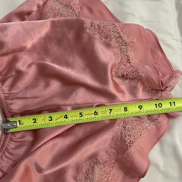 Victoria's Secret Satin Tap Shorts Light Pink Lace Trim Sleep Pajama Bottoms XS - Image 9