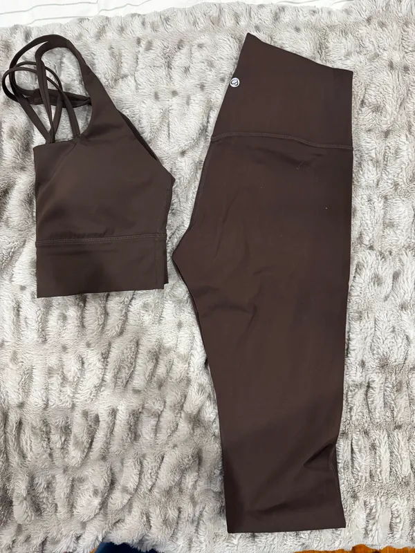 CRZ Yoga Workout Set brown - Image 4