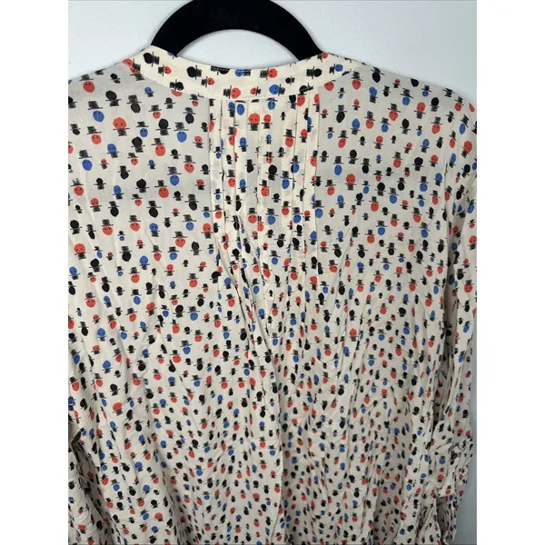 Maeve Anthropologie 12 Womens Top Lightweight Long Sleeve Button V-Neck Tab‎ - Image 13