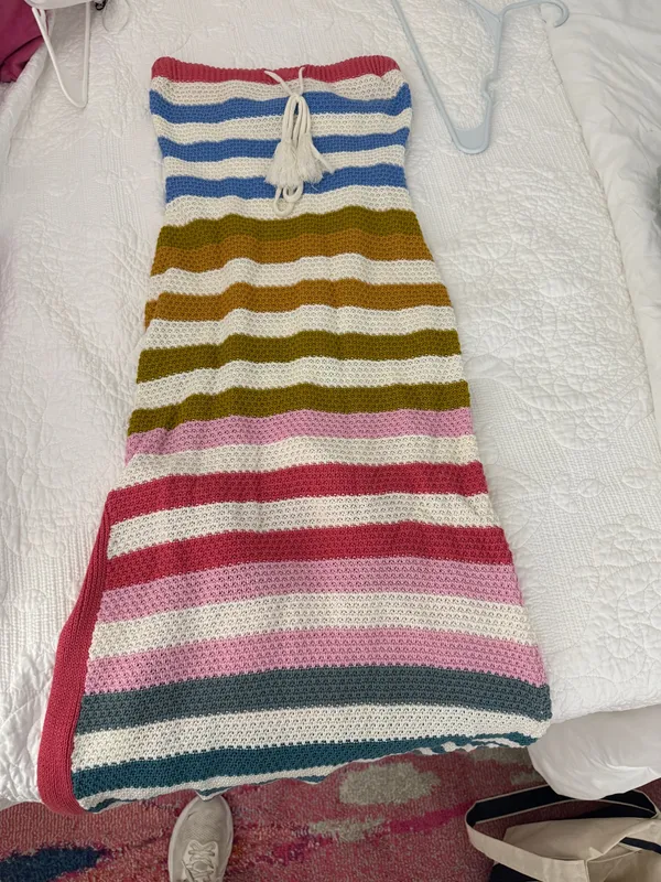 Striped strapless boutique dress - Image 3