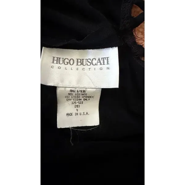 Hugo Buscati Collection Black Maxi Dress Size 4 Open Back Evening Gown - Image 4