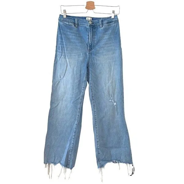 Alice + Olivia Mid Rise Ankle Distressed Coin Pocket Raw Edge Denim Jeans Size 3 - Image 2