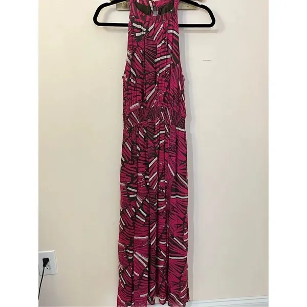 Anthropologie Maeve Kelli Halter Maxi Dress Pink Small - Image 3