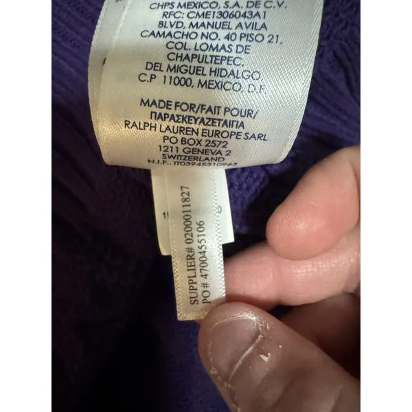 CHAPS Women Size Large Knit Sweater Purple Long Sleeve Mock Neck‎ Winter Holiday - Image 13