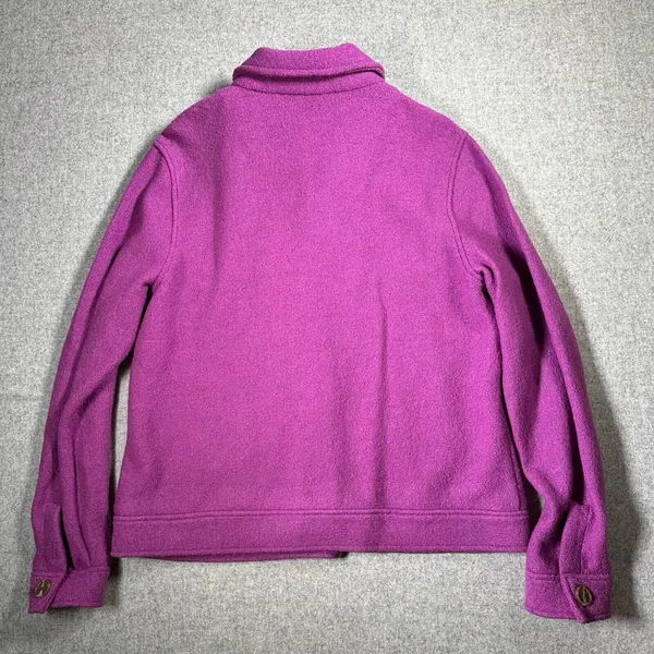Joie Medium Jacket Button Boiled Wool Purple Pockets Shacket Womens Long Sleeve‎ - Image 11