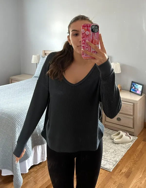 American Eagle Outfitters Waffle Sweater - Image 2